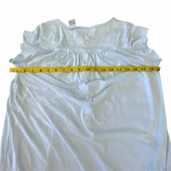 Eileen West Cotton Blend Nightgown Light Blue Chemise XS/S Short - Picture 4 of 8